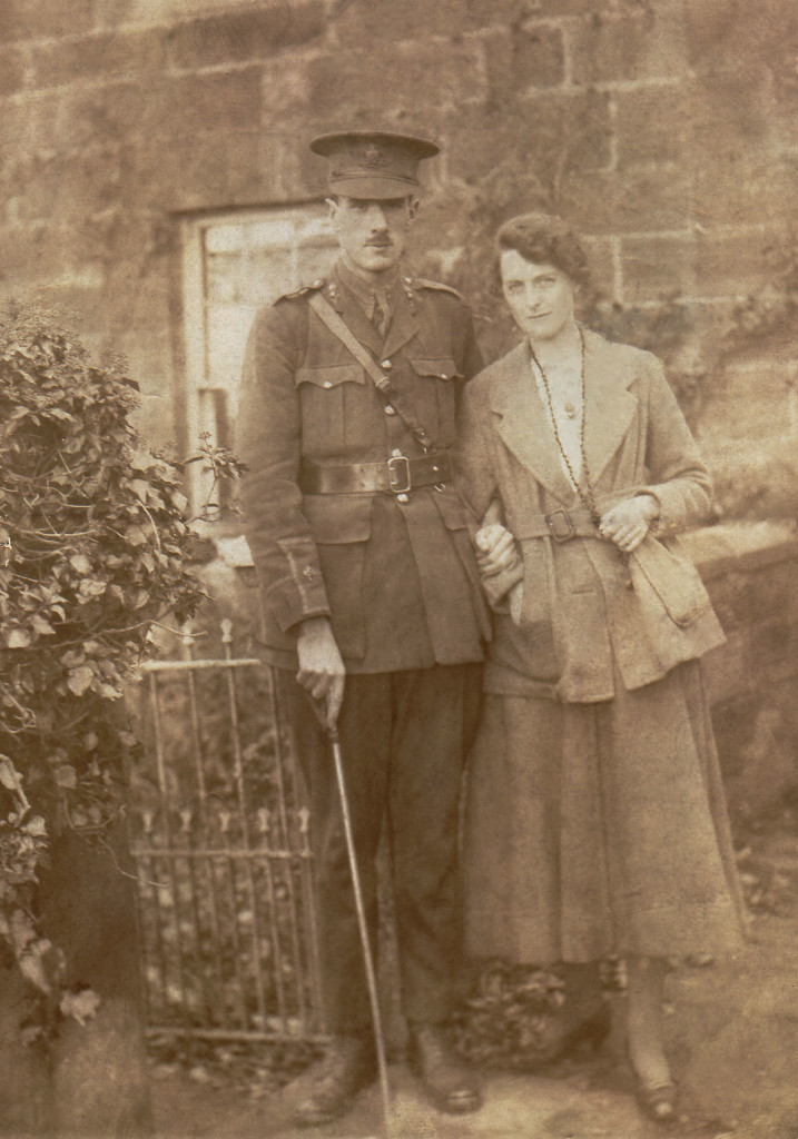 Reunited sweethearts Herbert and Sybil. This photo was taken after Tustin's escape, just outside his family home in Ponteland, Northumberland, England. 