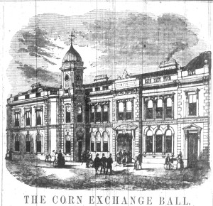 Image from the Berwick Advertiser 4 December 1858, opening of the newly erected Corn Exchange, Berwick-upon-Tweed.